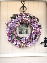 Load image into Gallery viewer, “PATSY” plum hydrangea artificial wreath (FREE P&amp;P)
