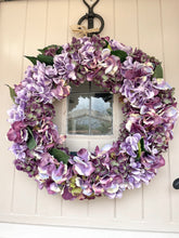 Load image into Gallery viewer, “PATSY” plum hydrangea artificial wreath (FREE P&amp;P)
