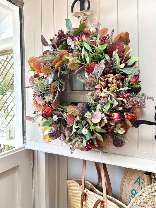 “TABITHA” vintage artificial wreath (FREE P&P)