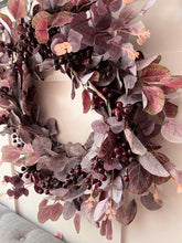 Load image into Gallery viewer, Large “Celia” burgundy red berry faux wreath free uk shipping
