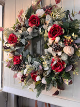 Load image into Gallery viewer, “Rosie” faux Christmas wreath free uk shipping
