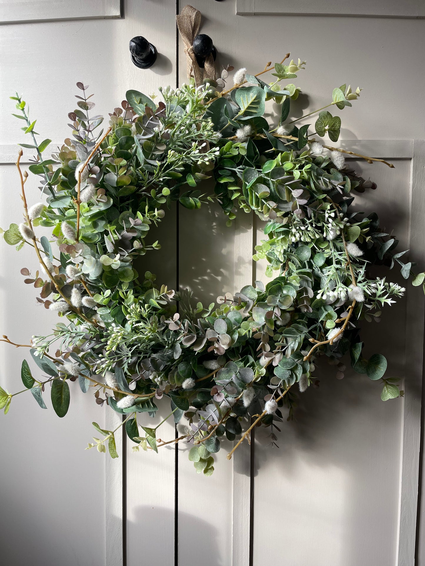“EVERGREEN” willow faux wreath