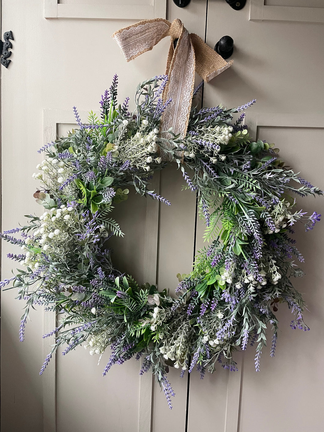 “LUCY” lavender faux wreath