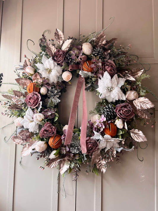 The “pixie” faux Christmas winter wreath free uk shipping