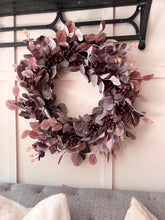 Load image into Gallery viewer, Large “Celia” burgundy red berry faux wreath free uk shipping
