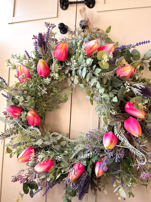 “FRANCESS” spring faux wreath