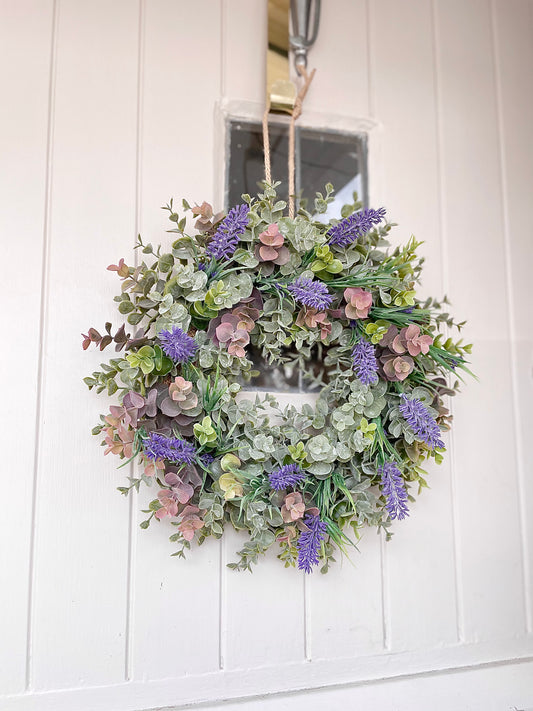 “HARLEY” lavender faux wreath