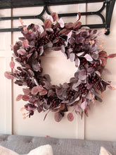 Load image into Gallery viewer, Large “Celia” burgundy red berry faux wreath free uk shipping
