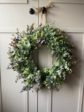 Load image into Gallery viewer, “FRANKIE” faux eucalyptus wreath
